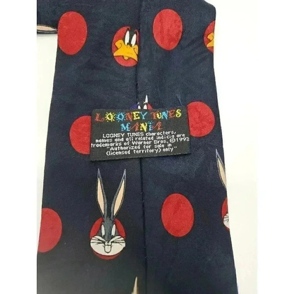 Vintage Looney Tunes Mania Tie Bugs Bunny, Tweety Bird, Wiley Coyote - Picture 3 of 6